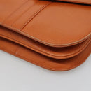 SAINT LAURENT Shoulder Bag Leather Brown Gold Auth 121976-9