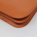 SAINT LAURENT Shoulder Bag Leather Brown Gold Auth 121976-15