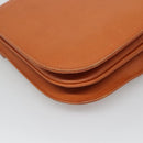 SAINT LAURENT Shoulder Bag Leather Brown Gold Auth 121976-16