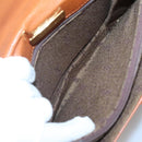 SAINT LAURENT Shoulder Bag Leather Brown Gold Auth 121976-11