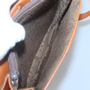 SAINT LAURENT Shoulder Bag Leather Brown Gold Auth 121976-19