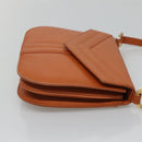 SAINT LAURENT Shoulder Bag Leather Brown Gold Auth 121976-3