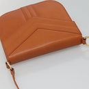 SAINT LAURENT Shoulder Bag Leather Brown Gold Auth 121976-6