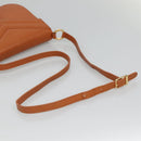 SAINT LAURENT Shoulder Bag Leather Brown Gold Auth 121976-7