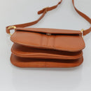 SAINT LAURENT Shoulder Bag Leather Brown Gold Auth 121976-5