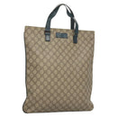 GUCCI GG Supreme Hand Bag PVC Beige Gold 131258 Auth 121977-1