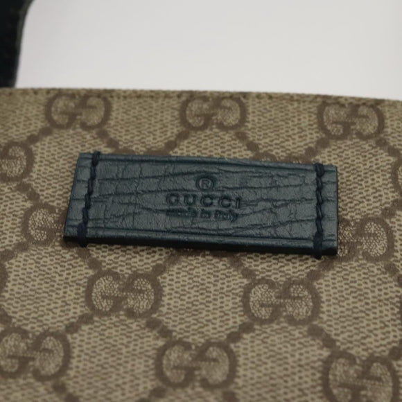 GUCCI GG Supreme Hand Bag PVC Beige Gold 131258 Auth 121977