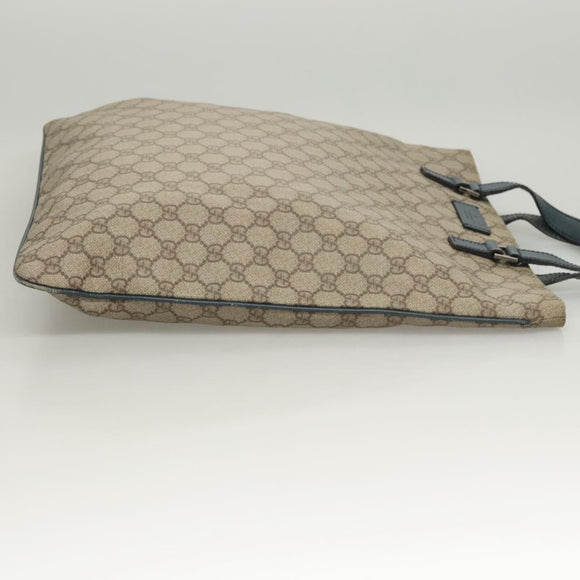 GUCCI GG Supreme Hand Bag PVC Beige Gold 131258 Auth 121977