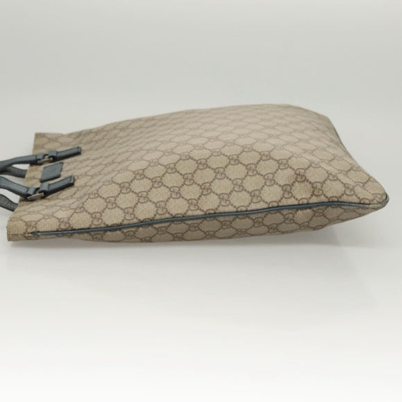 GUCCI GG Supreme Hand Bag PVC Beige Gold 131258 Auth 121977