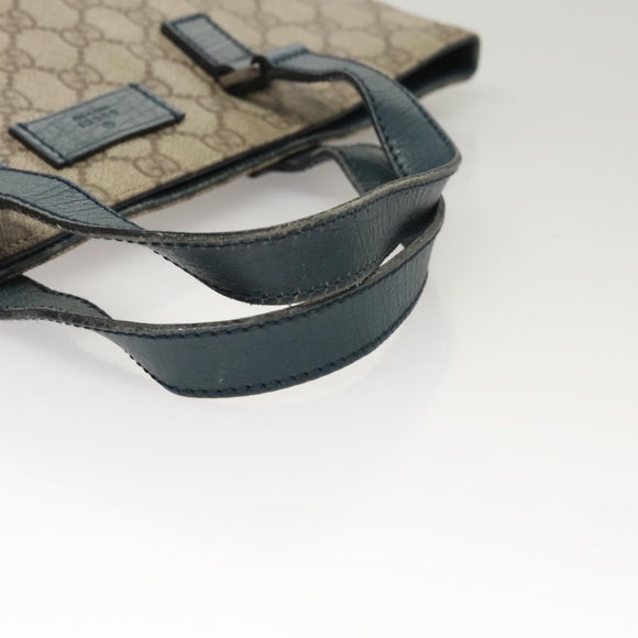 GUCCI GG Supreme Hand Bag PVC Beige Gold 131258 Auth 121977