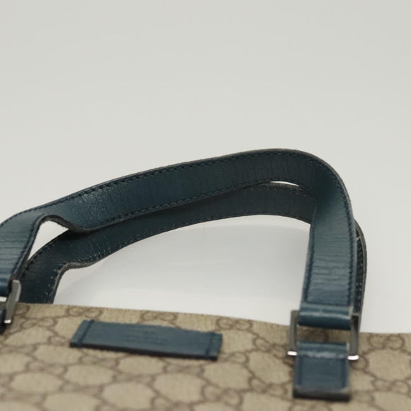 GUCCI GG Supreme Hand Bag PVC Beige Gold 131258 Auth 121977