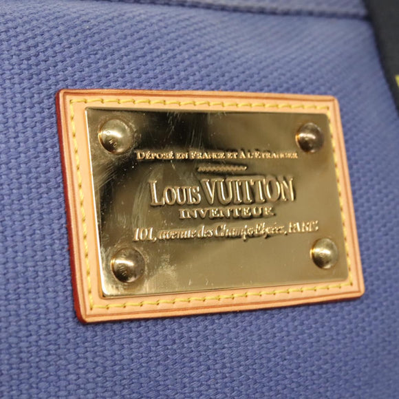 LOUIS VUITTON Antigua Cabas MM Tote Bag Blue M40087 LV Auth 121992