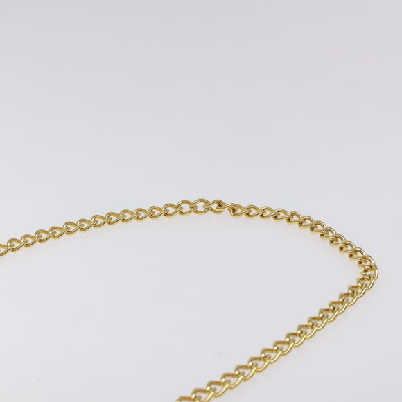 Salvatore Ferragamo Gancini Chain Shoulder Bag Leather Navy Gold Auth 121996