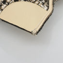 PRADA Hand Bag Tweed Leather Beige Auth 121997-9