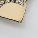PRADA Hand Bag Tweed Leather Beige Auth 121997-15