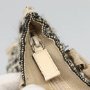 PRADA Hand Bag Tweed Leather Beige Auth 121997-10