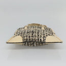 PRADA Hand Bag Tweed Leather Beige Auth 121997-5