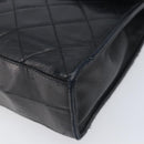 CHANEL Matelasse COCO Mark Chain Bag Lamb Skin Black Gold CC Auth 122001-5