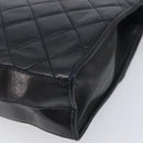 CHANEL Matelasse COCO Mark Chain Bag Lamb Skin Black Gold CC Auth 122001-16