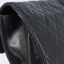 CHANEL Matelasse COCO Mark Chain Bag Lamb Skin Black Gold CC Auth 122001-18