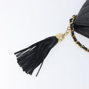 CHANEL Matelasse COCO Mark Chain Bag Lamb Skin Black Gold CC Auth 122001-10