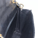 CHANEL Matelasse COCO Mark Chain Bag Lamb Skin Black Gold CC Auth 122001-11