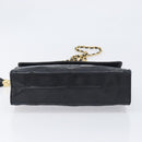 CHANEL Matelasse COCO Mark Chain Bag Lamb Skin Black Gold CC Auth 122001-14