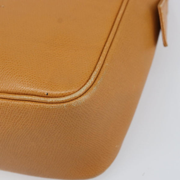 SAINT LAURENT Shoulder Bag Leather Brown Gold Auth 122006
