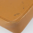 SAINT LAURENT Shoulder Bag Leather Brown Gold Auth 122006-14