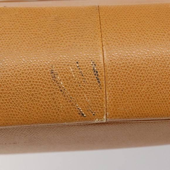 SAINT LAURENT Shoulder Bag Leather Brown Gold Auth 122006