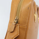 SAINT LAURENT Shoulder Bag Leather Brown Gold Auth 122006-18