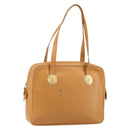 SAINT LAURENT Shoulder Bag Leather Brown Gold Auth 122006-1
