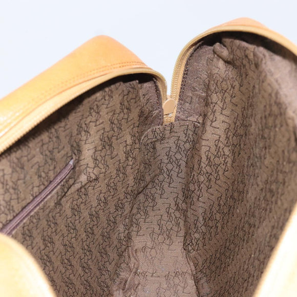 SAINT LAURENT Shoulder Bag Leather Brown Gold Auth 122006