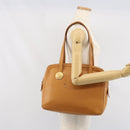 SAINT LAURENT Shoulder Bag Leather Brown Gold Auth 122006-25