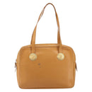 SAINT LAURENT Shoulder Bag Leather Brown Gold Auth 122006-2