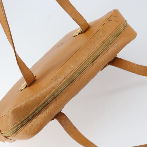 SAINT LAURENT Shoulder Bag Leather Brown Gold Auth 122006