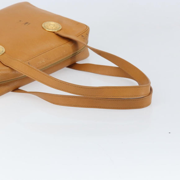 SAINT LAURENT Shoulder Bag Leather Brown Gold Auth 122006