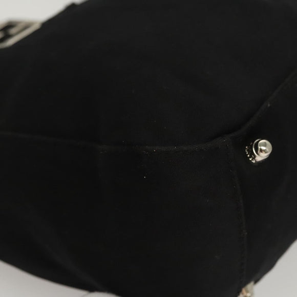 FENDI Hand Bag Nylon Black Silver Auth 122023