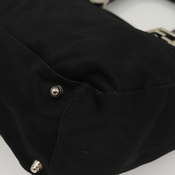 FENDI Hand Bag Nylon Black Silver Auth 122023