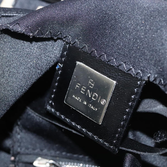 FENDI Hand Bag Nylon Black Silver Auth 122023
