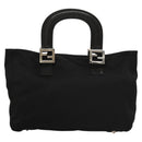 FENDI Hand Bag Nylon Black Silver Auth 122023-13