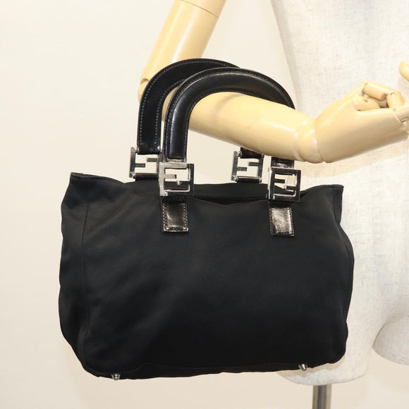 FENDI Hand Bag Black Silver Auth 122023