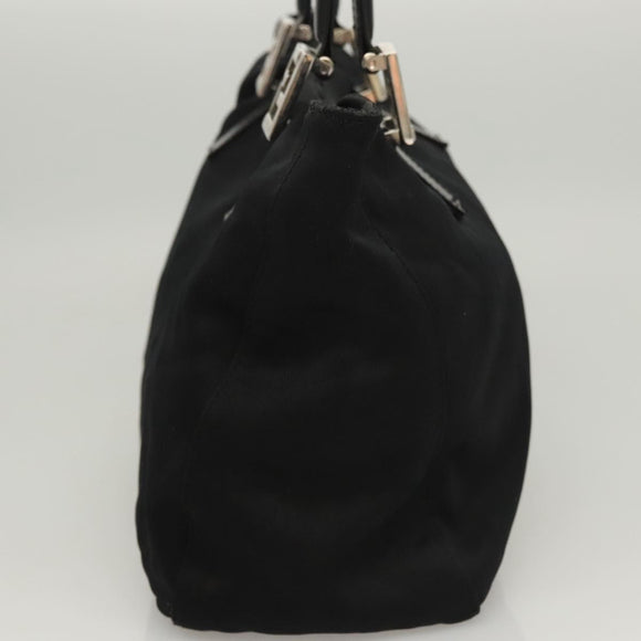 FENDI Hand Bag Nylon Black Silver Auth 122023
