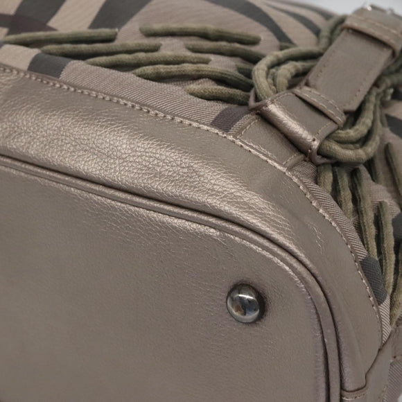 BURBERRY Nova Check Tote Bag PVC Gray Auth 122024