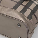 BURBERRY Nova Check Tote Bag PVC Gray Auth 122024-12