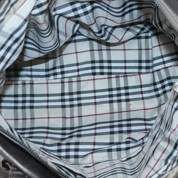 BURBERRY Nova Check Tote Bag PVC Gray Auth 122024