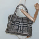 BURBERRY Nova Check Tote Bag PVC Gray Auth 122024-20