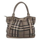 BURBERRY Nova Check Tote Bag PVC Gray Auth 122024-3