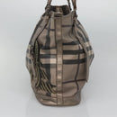 BURBERRY Nova Check Tote Bag PVC Gray Auth 122024-5
