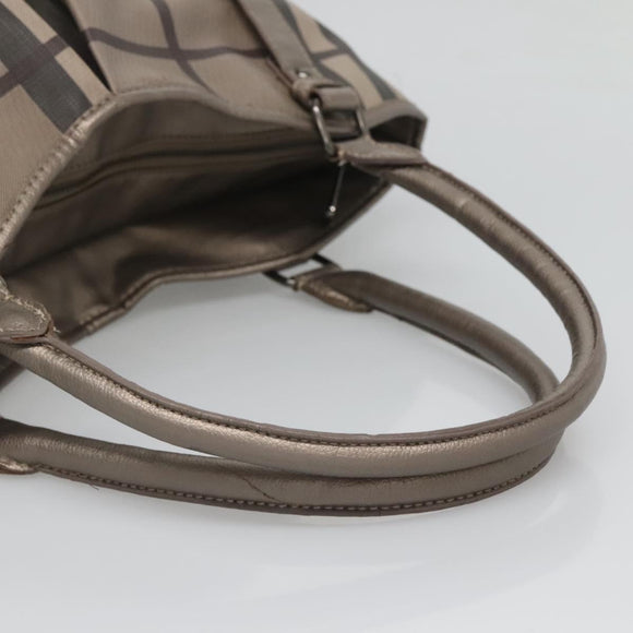 BURBERRY Nova Check Tote Bag PVC Gray Auth 122024